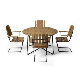 Klassikergrupp oljad ek / mörkgrön - 4 A2 stolar, 9A bord