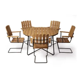 Klassikergrupp oljad ek / mörkgrön -  5 A2 stolar, 9A bord