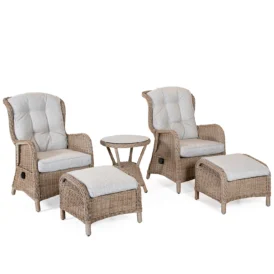 Rio fåtöljgrupp ställbar - natur/beige allvädersdyna