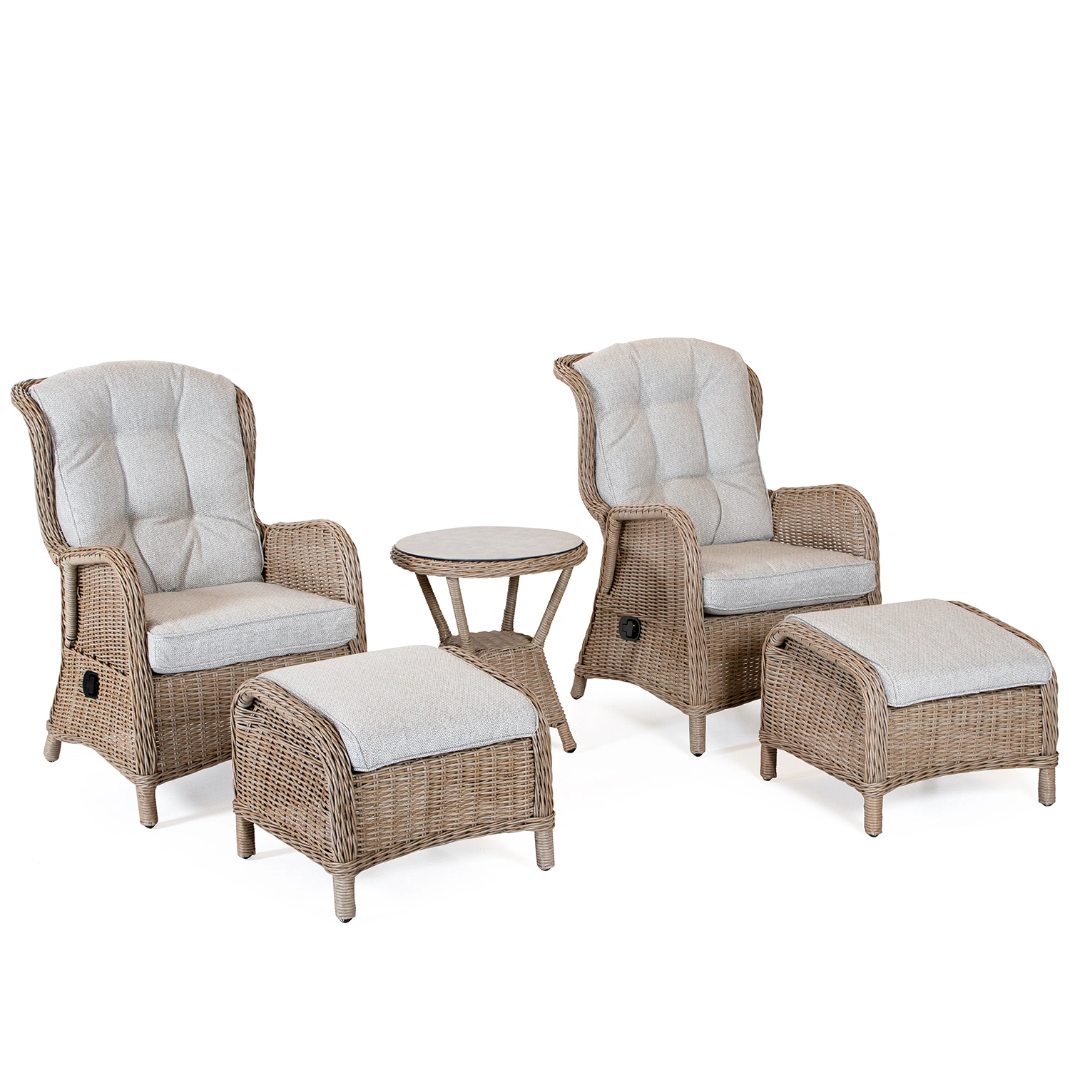 Rio fåtöljgrupp ställbar - natur/beige allvädersdyna