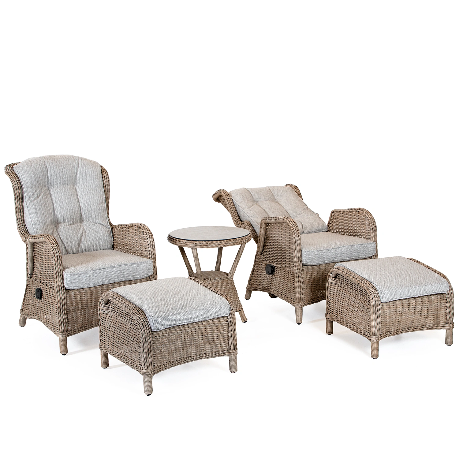 Rio fåtöljgrupp ställbar - natur/beige allvädersdyna