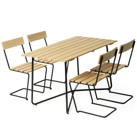 Klassikergrupp Stol 1/B25A, oljad furu/mörkgrön