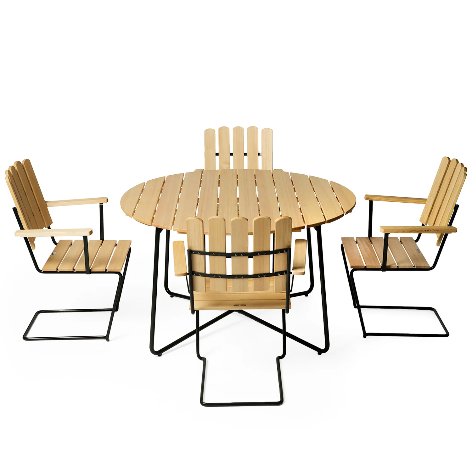 Product Image for Klassikergrupp oljad furu / mörkgrön, Ø100 cm 4+1
