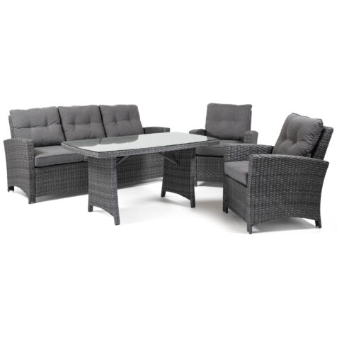 Chelsea soffgrupp i antracitgrå konstrotting.