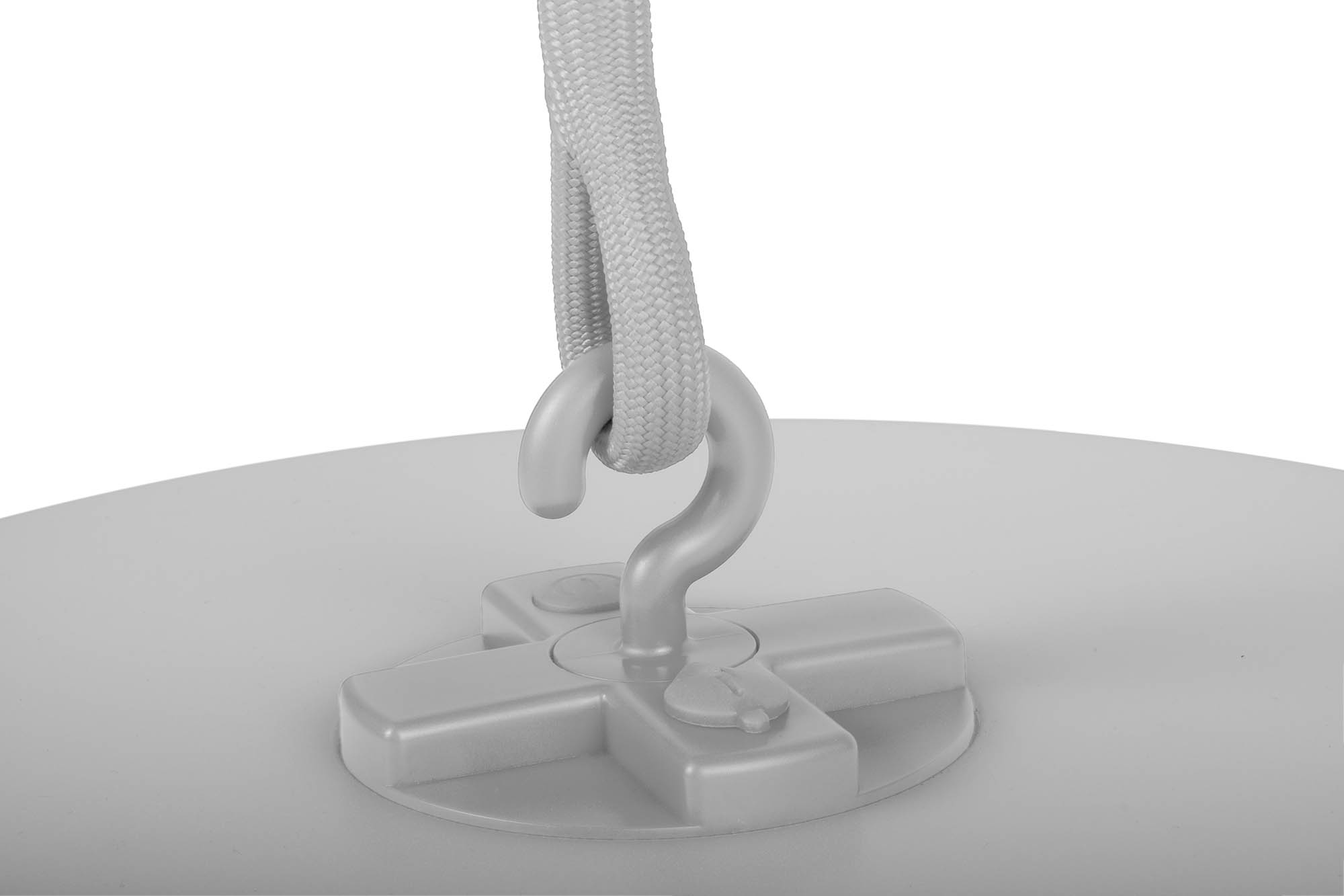 En närbild på Fatboy Thierry le swing i färgen Light grey.