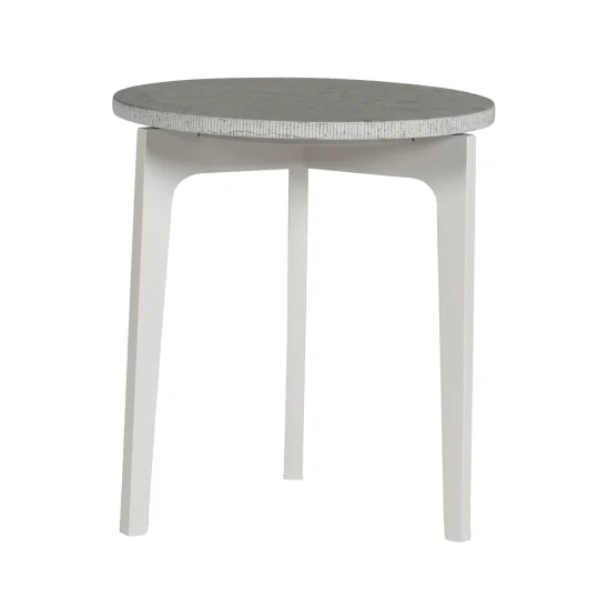 Höllviken sidobord ljusgrå/kalksten Ø45 cm