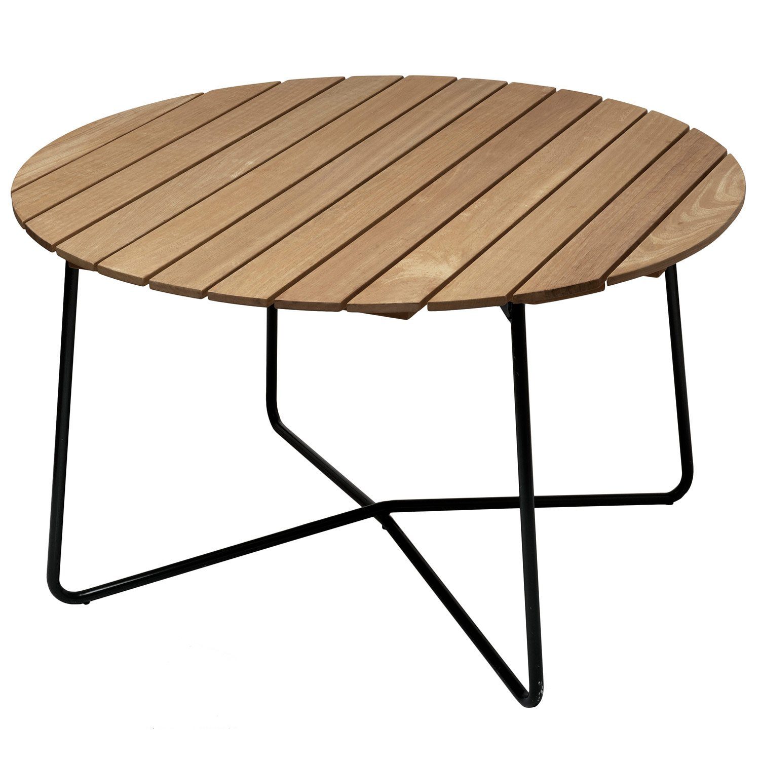 9A bord Ø120 cm i oljad ek med mörkgrönt stativ från Grythyttan Stålmöbler.