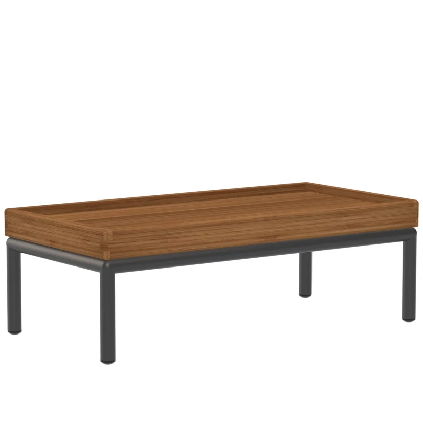 Level sidobord mörkgrå/bambu 81x41 cm