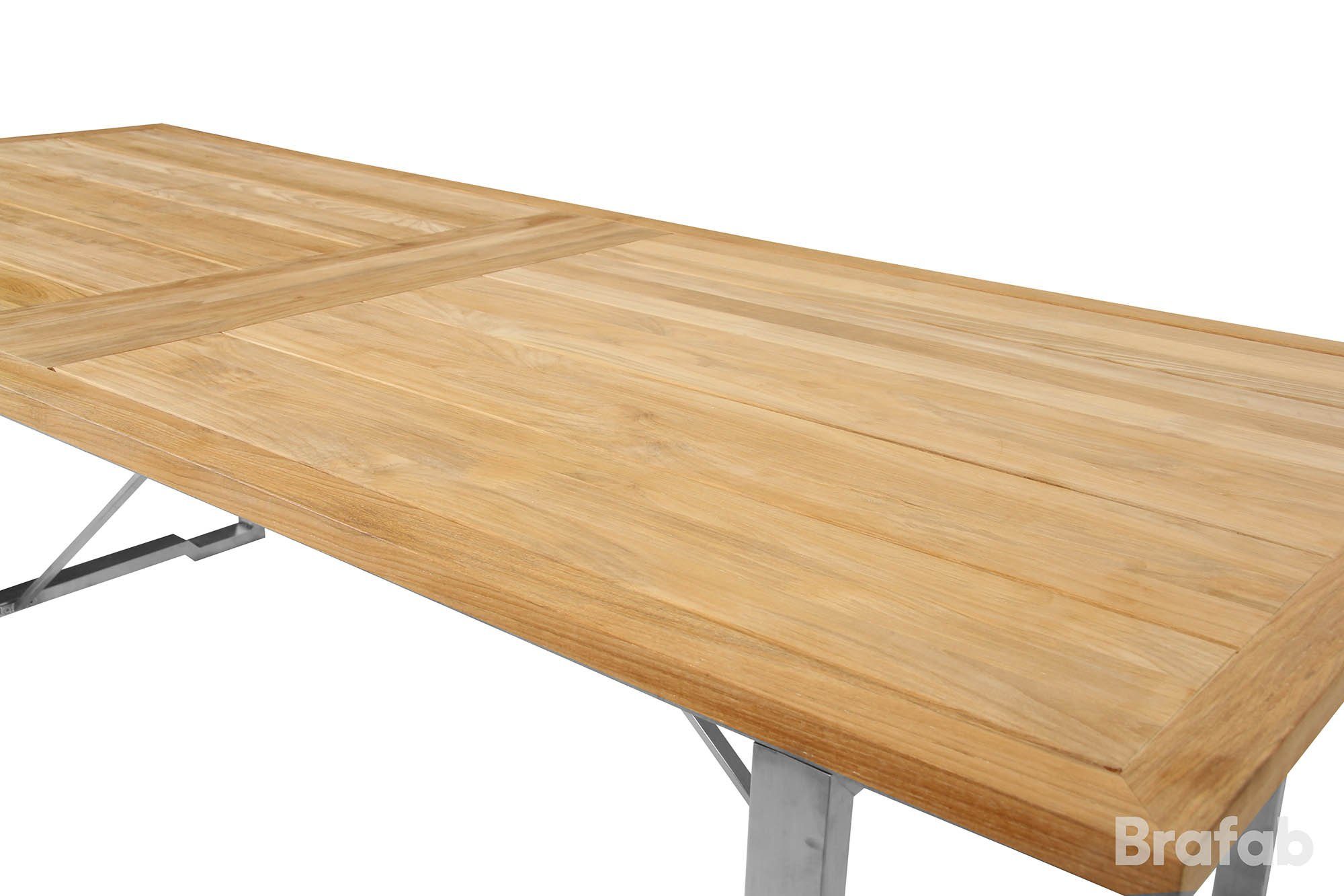 Gotland matbord rostfri stål/teak 220x95 cm