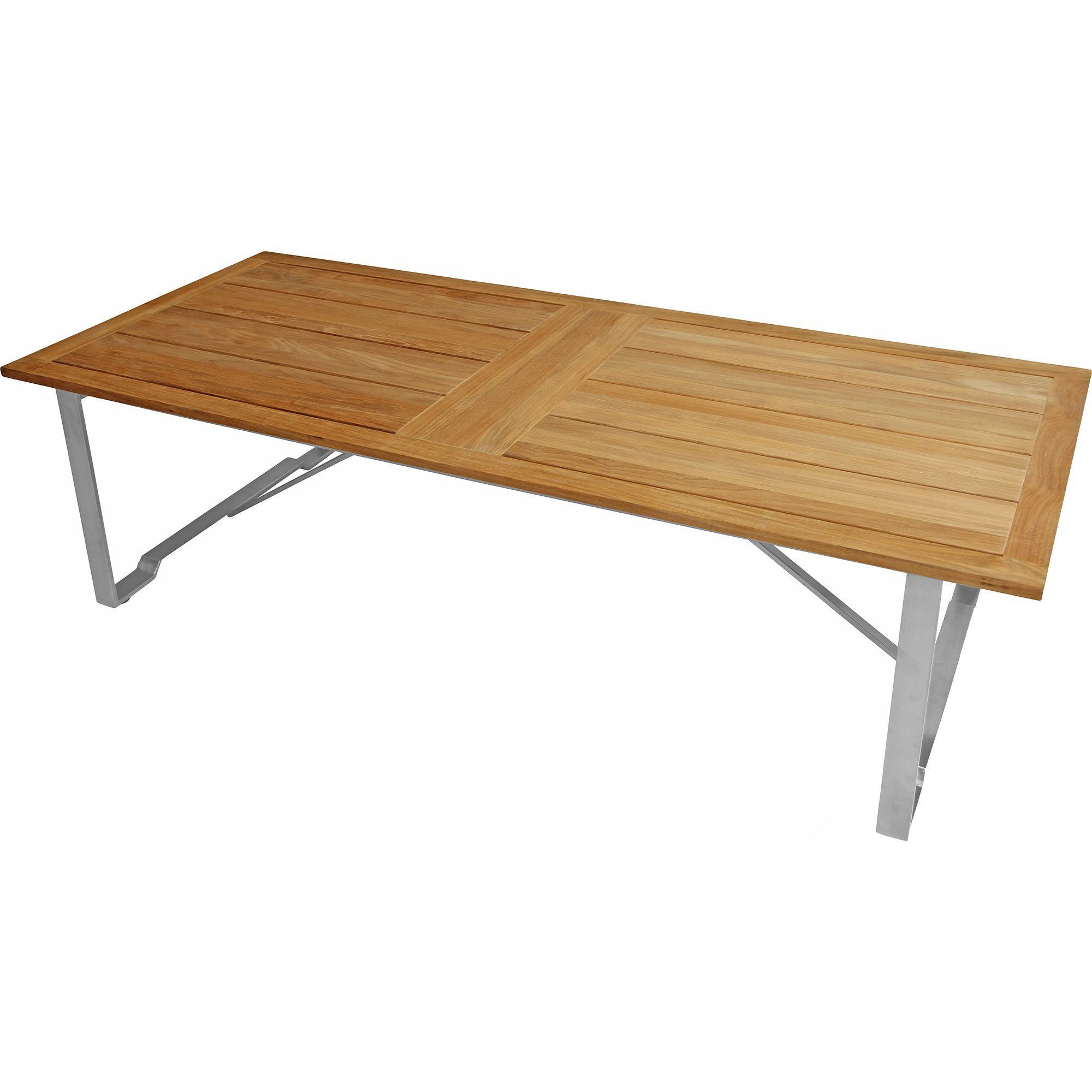 Gotland soffbord rostfri stål/teak 150x65 cm