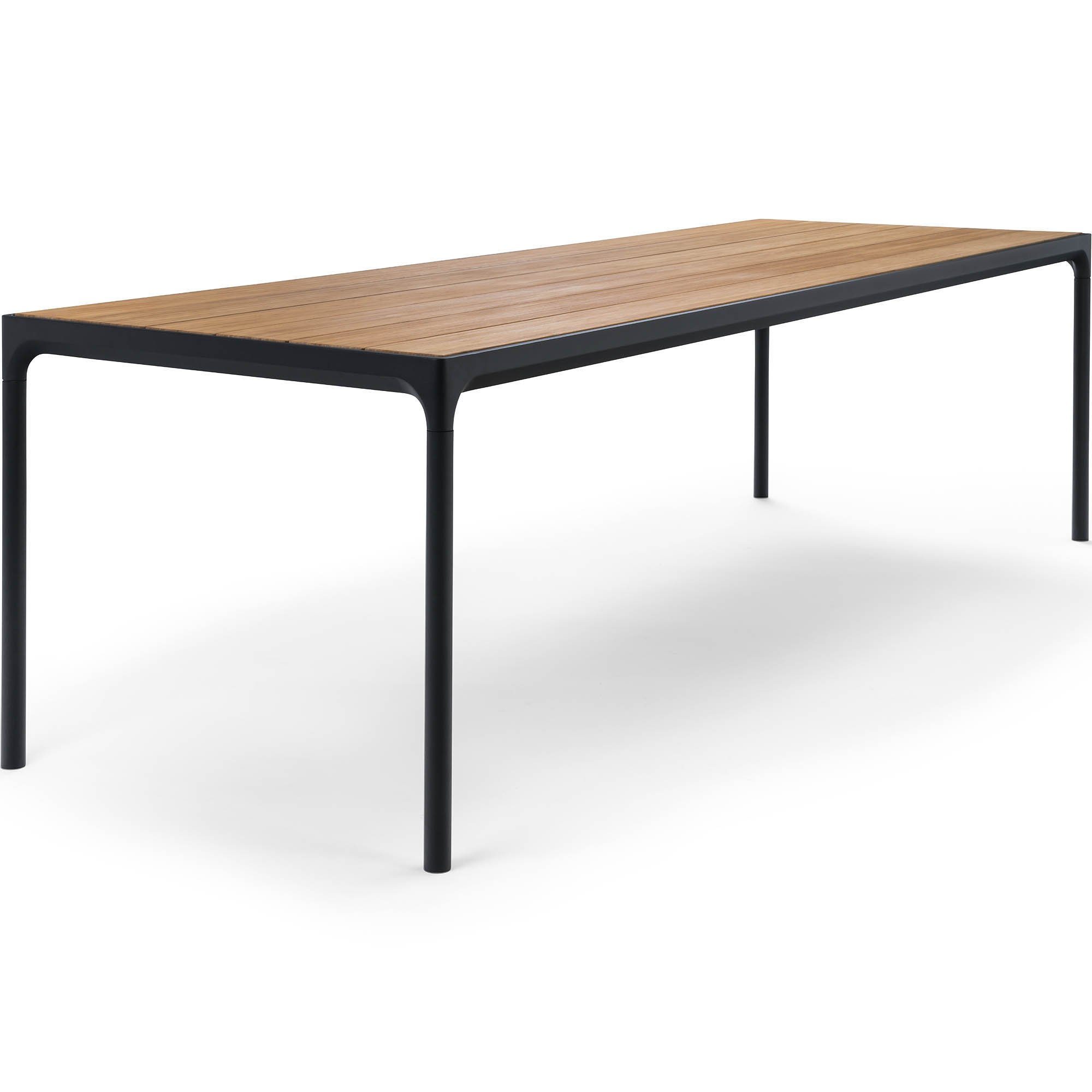 Four bord svart/bambu 270x90 cm