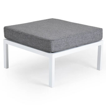 Weldon fotpall i vitt med grå dyna.