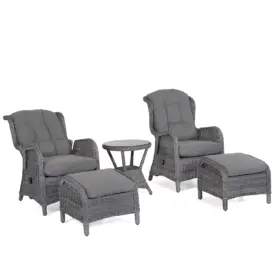 Rio fåtöljgrupp - ställbar, antracitgrå/mörkgrå allvädersdyna