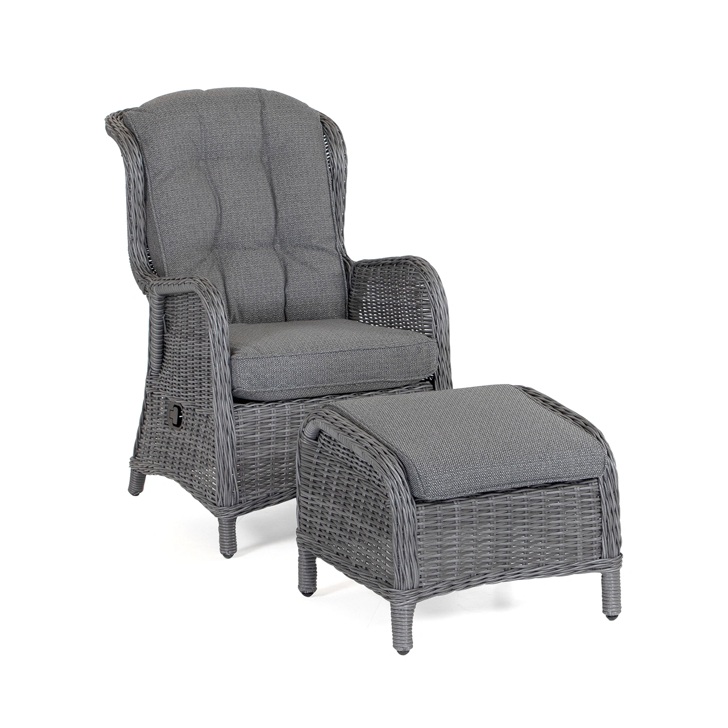 Rio fåtölj- och fotpallsdyna – allväder, mörkgrå