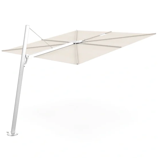 Spectra forward parasoll från Umbrosa med aluminiumpelare och duk i färgen canvas.