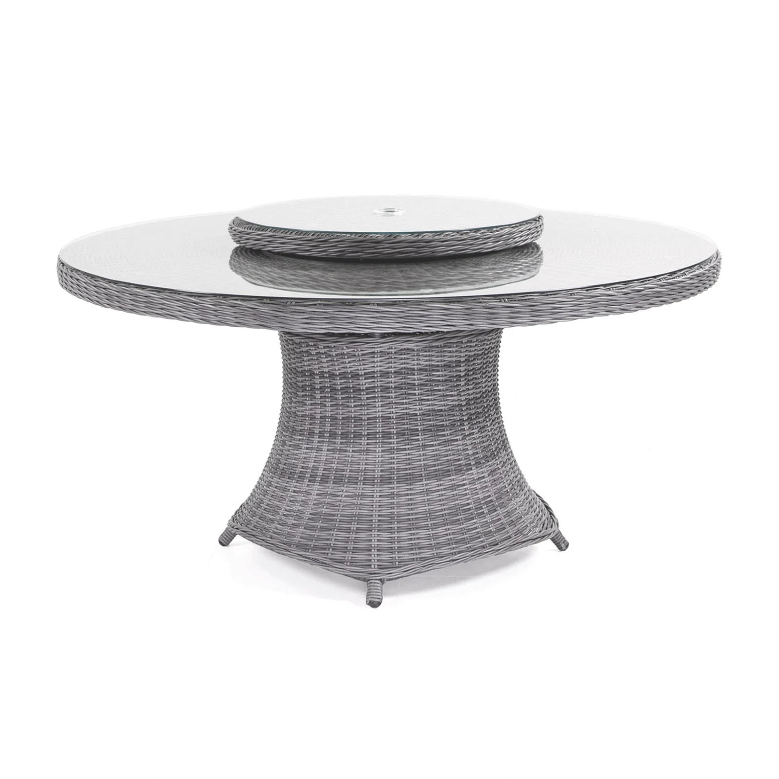 Hastings matbord - pärlgrå/glas, Ø150 cm