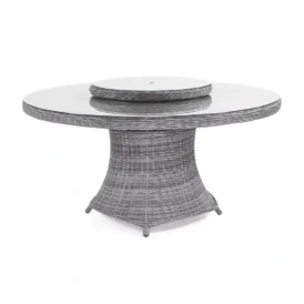 Hastings matbord - pärlgrå/glas, Ø150 cm