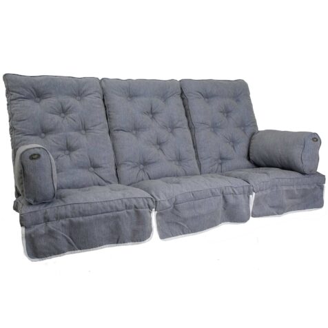 Hammockset bestående av 3 dynor och 2 st sidokuddar i denimblå strukturdralon.