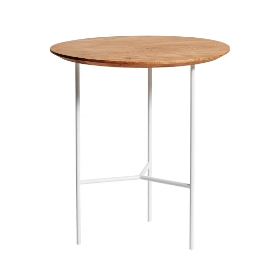 Tribeca sidobord oljad ek/vit Ø50 cm