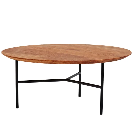 Tribeca soffbord oljad ek/ svart Ø80 cm