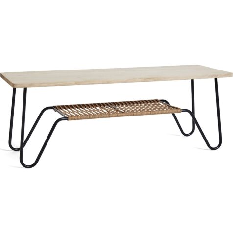 Marcel soffbord i storleken 140x50 cm, kan användas som bänk.