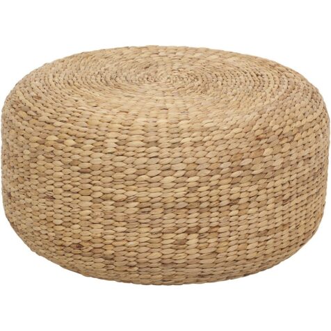 Rund sittpuff från Dixie i naturfärgad flätning.