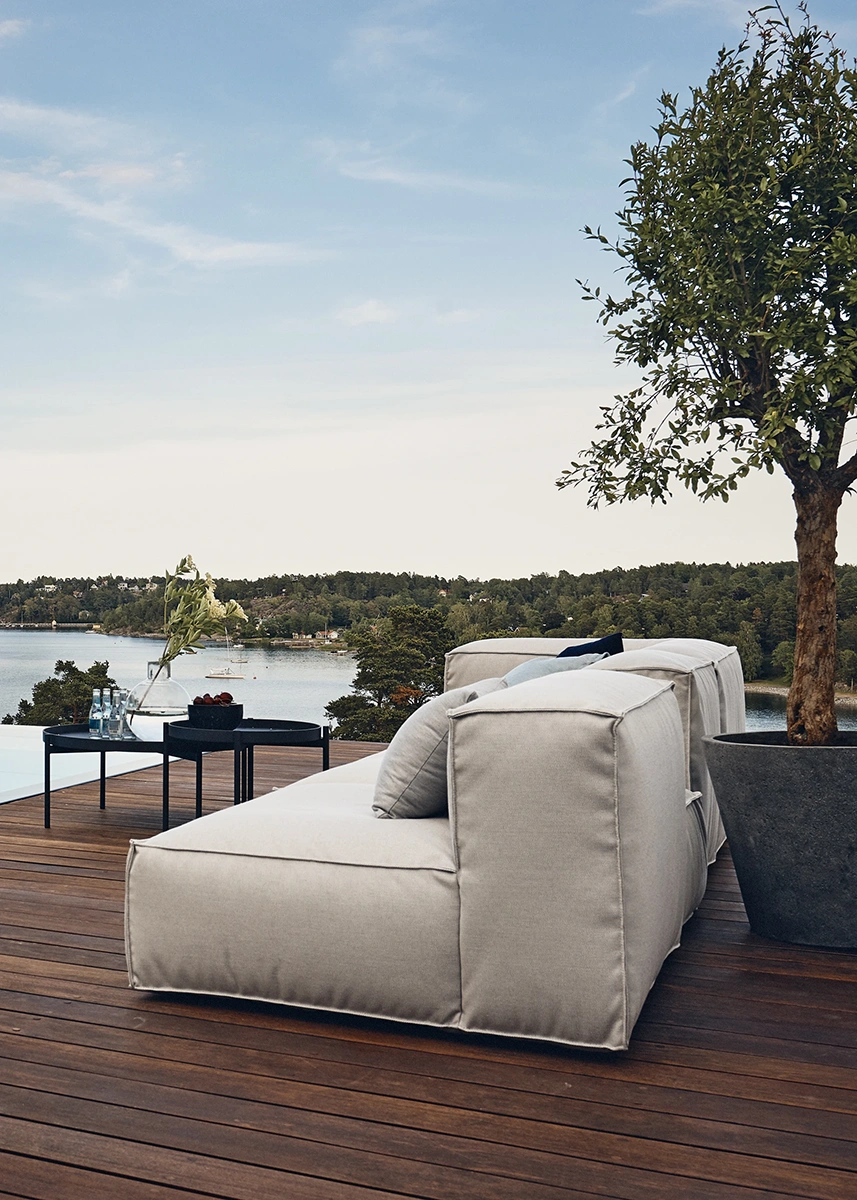 Asker mittdel stor - ljusgrå sunbrella