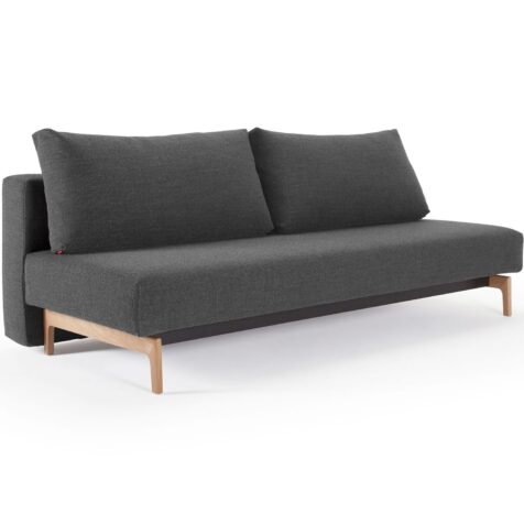 Trym bäddsoffa i tyget Kenya Dark Grey.