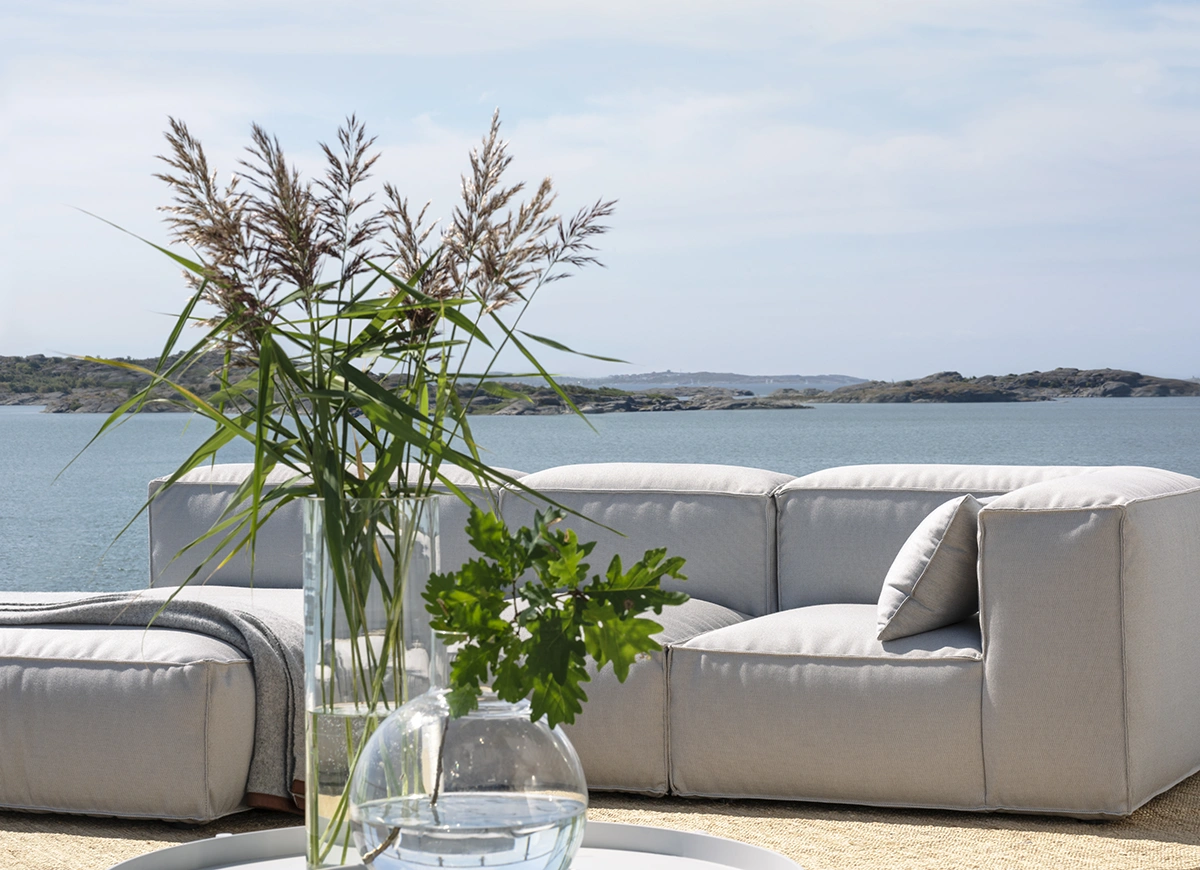 Asker mittdel liten - ljusgrå sunbrella