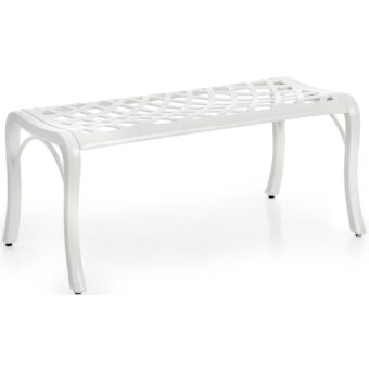 Den vita bänken i Arras-serien från Brafab.