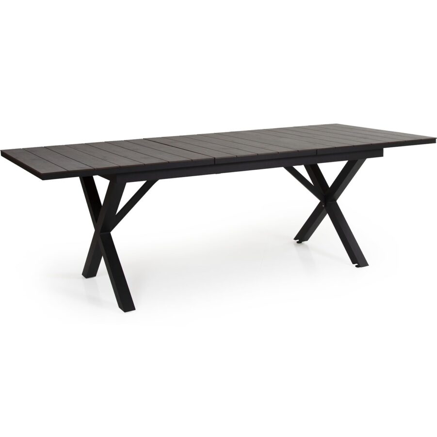 Hillmond förlängningsbord 220 cm i svart med grå bordsskiva.