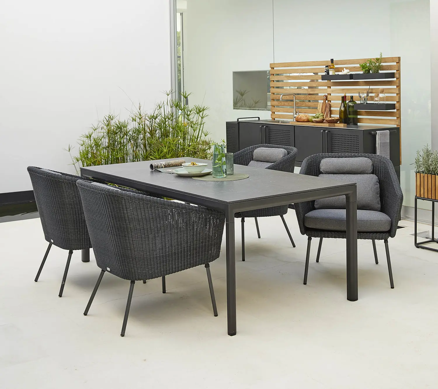 Drop matbord lavagrå 200x100 cm