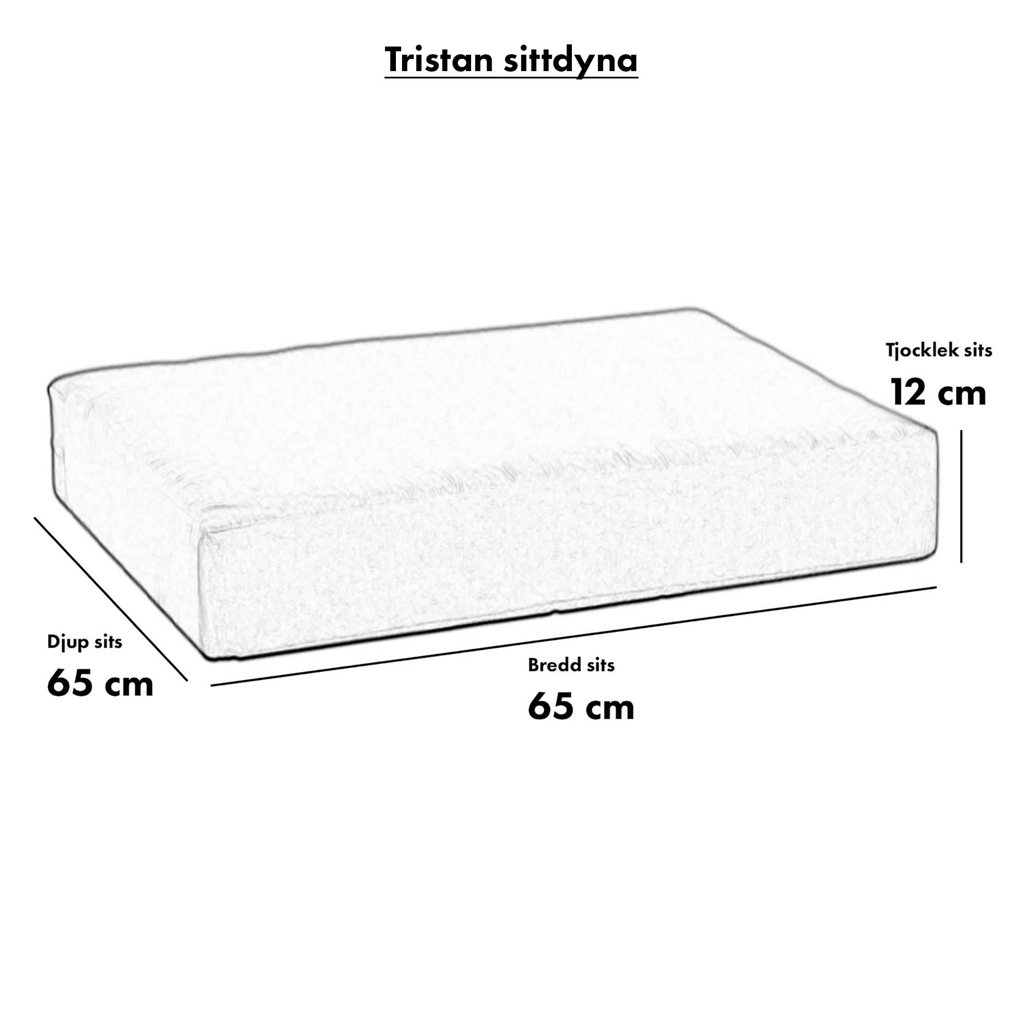Tristan allväders-sittdyna grå 65x65 cm