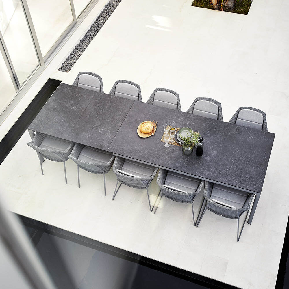 Drop förlängningsbord ljusgrå 200-320x100 cm