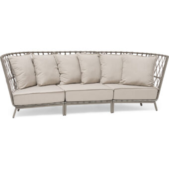 Jet Set loungesoffa i beige med dynor i beige.