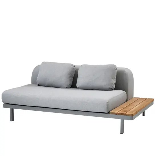 Space 2-sits soffmodul med sidobord ljusgrå