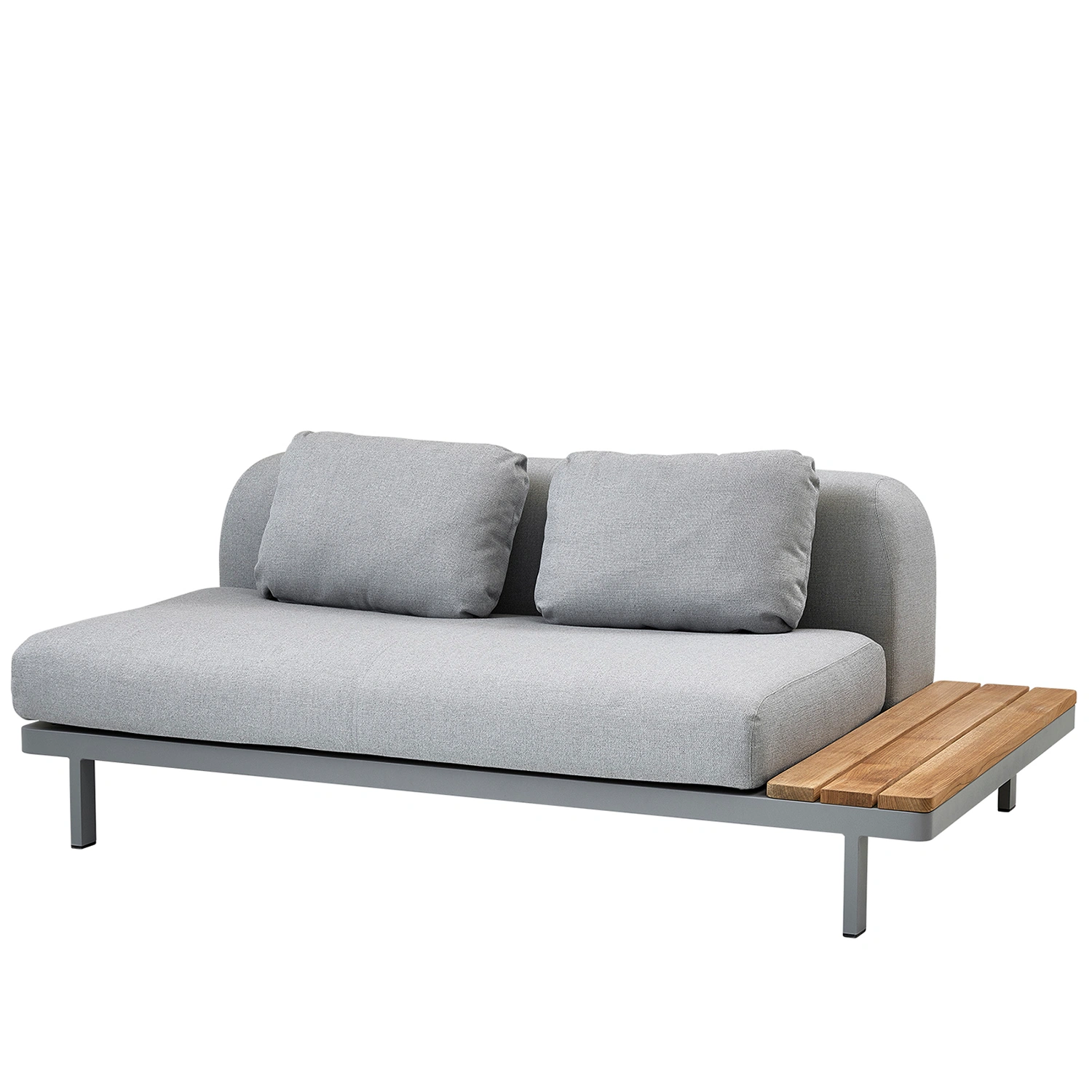 Space 2-sits soffmodul med sidobord ljusgrå