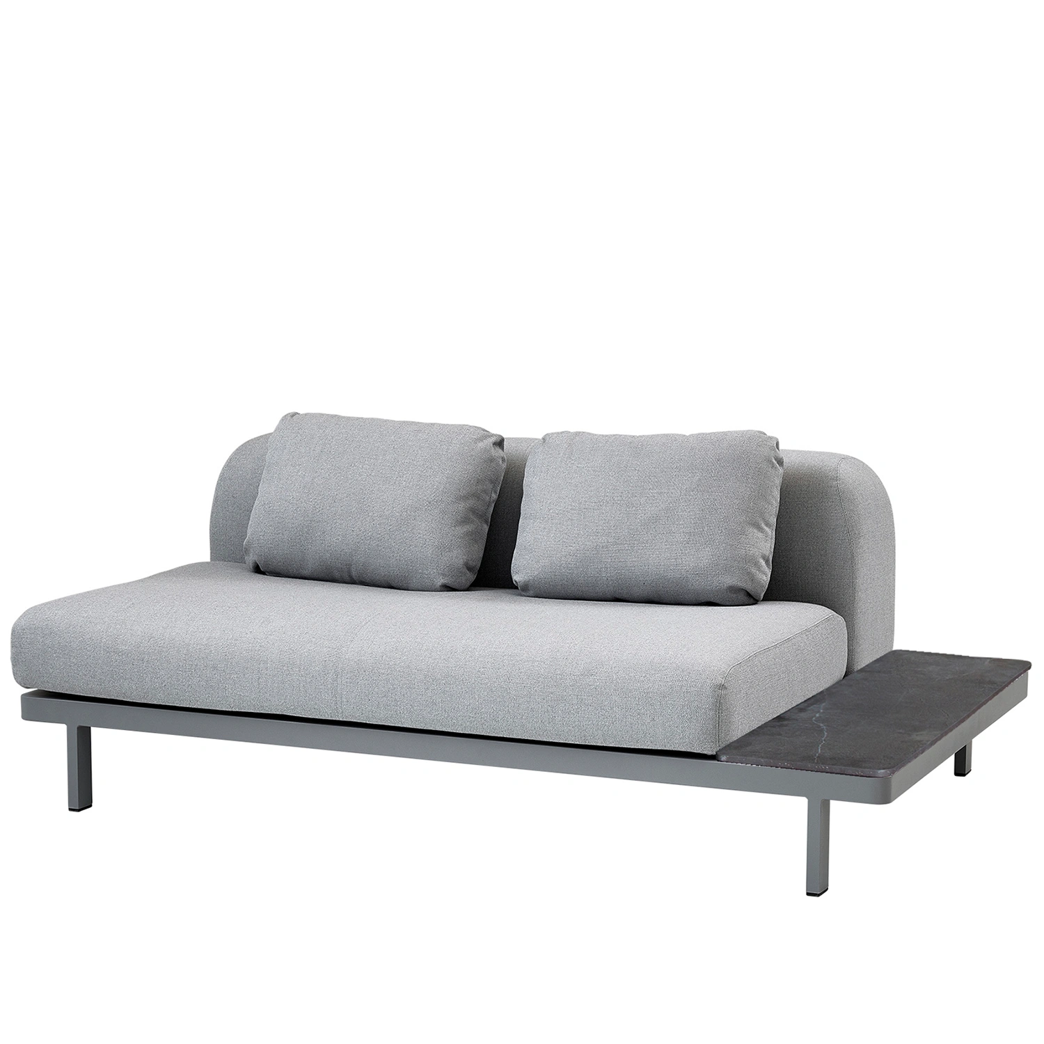 Space 2-sits soffmodul med sidobord ljusgrå - Bild 8