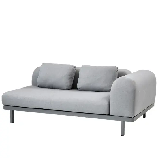 Space 2-sits soffmodul med sidodyna, ljusgrå