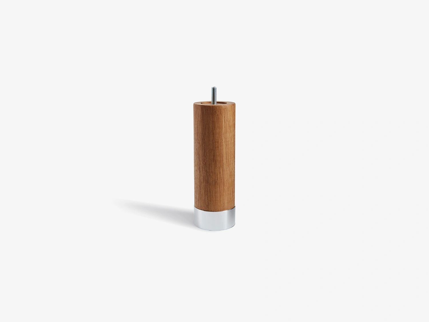 Cylinder sängben oljad ek / aluminiumfot – 17 cm