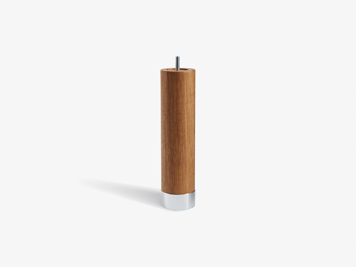 Cylinder sängben oljad ek / aluminiumfot – 23 cm