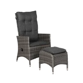 Georgia Lyx positionsstol och fotpall antracitgrå