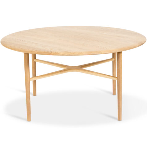 Crest soffbord i ek med diametern 100 cm, från varumärket Mavis.