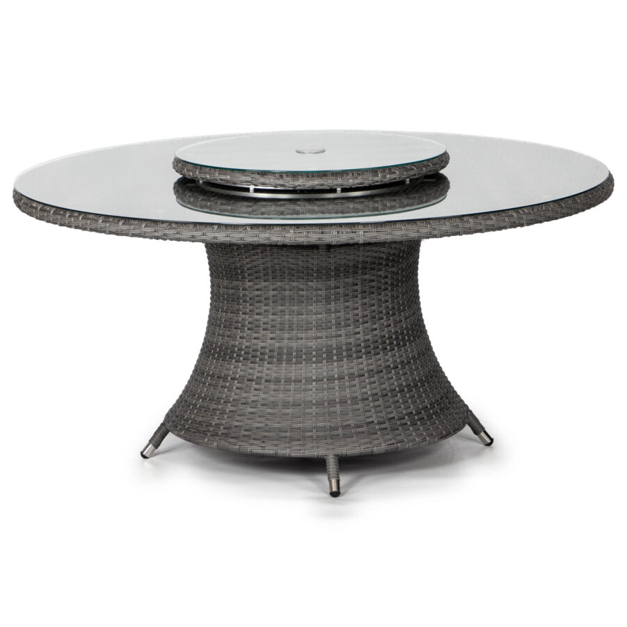 Windsor bord Ø150 cm i med antracitgrå konstrotting men dryckeskyl.