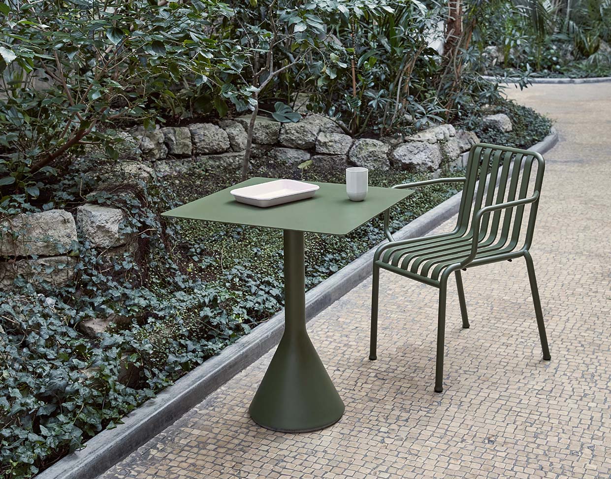 Palissade Cone bord olivgrön 65x65 cm