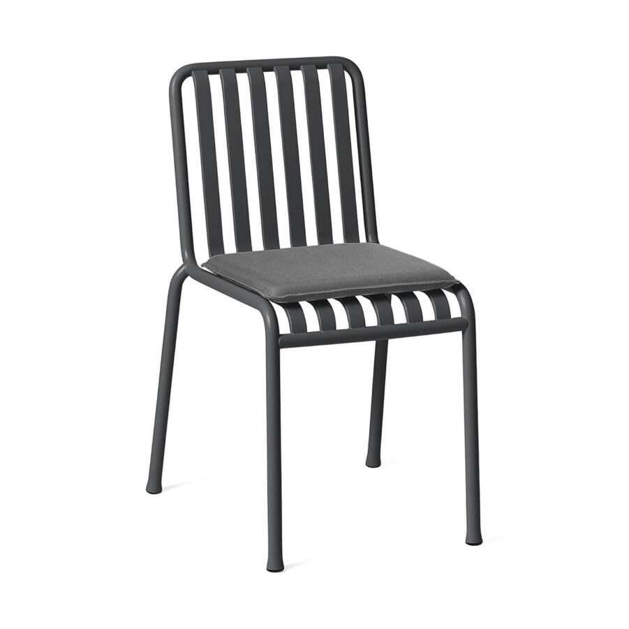 Palissade stol i antracitgrått med dyna.