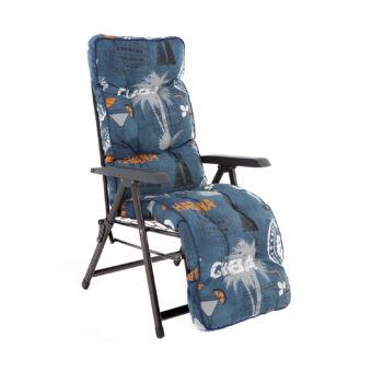 Baden-Baden vilstol med dyna – mörkblå mönster