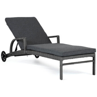 Costa solsäng i antracitgrå konstrotting med mörkgrå dyna.