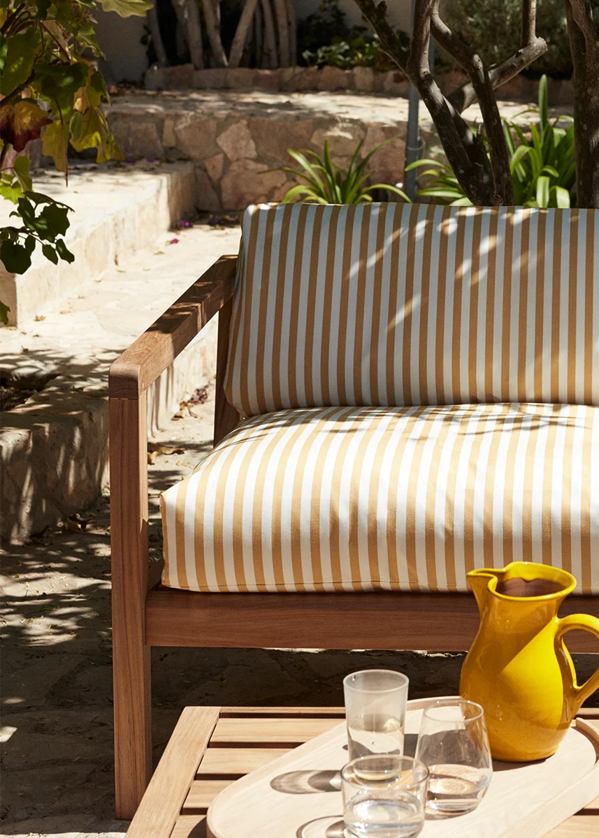 Virkelyst 3-sitssoffa gulrandig