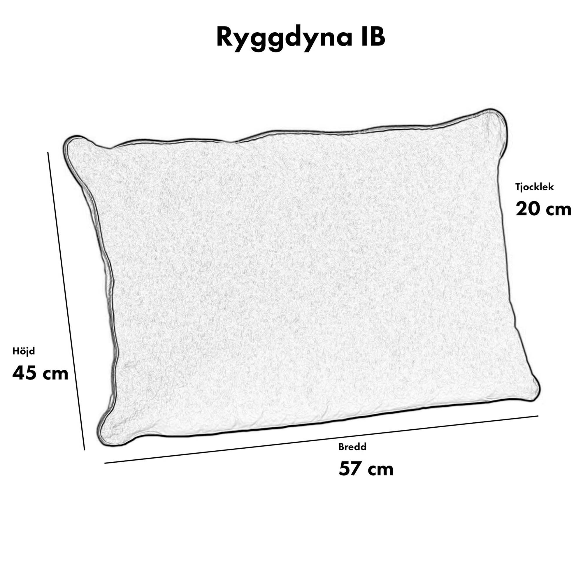 IB allväders-ryggdyna grå 57x45 cm